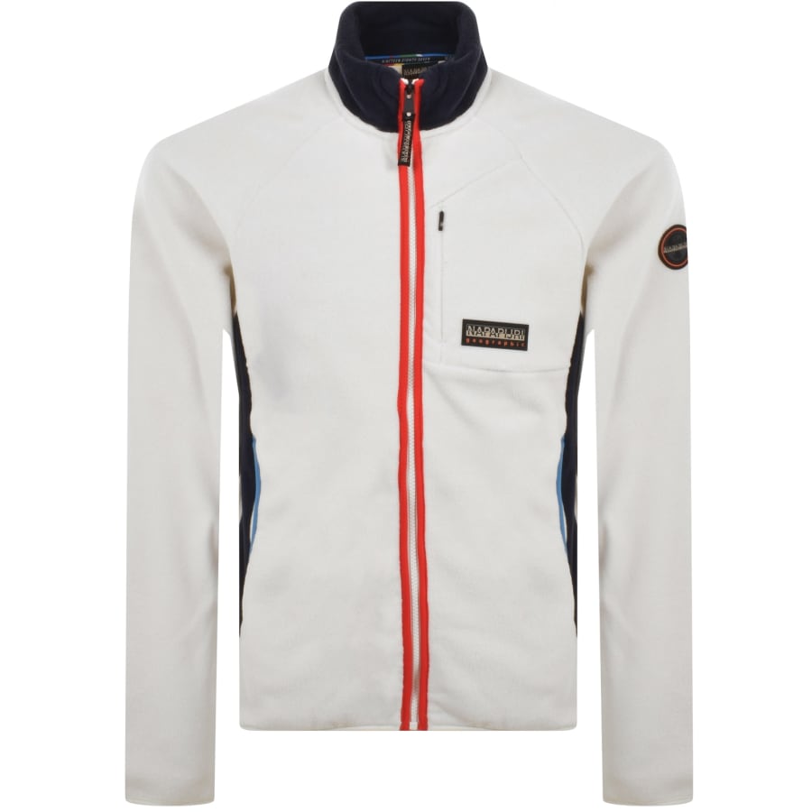 Napapijri T Dolent Full Zip Loose Fit Fleece Cream Mainline Menswear Ireland